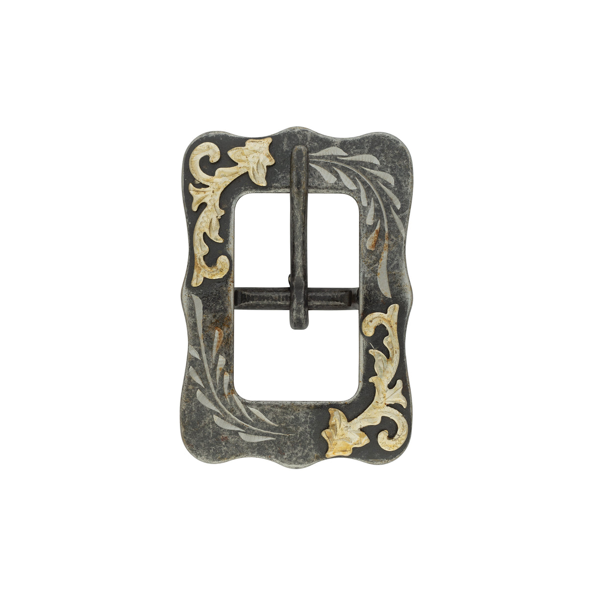 #1872 Contoured Center Bar Buckle Buffed Black Steel,