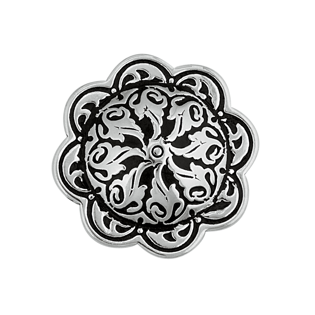 Jeremiah Watt Accented Floral Concho with 1/8" Post, 1"