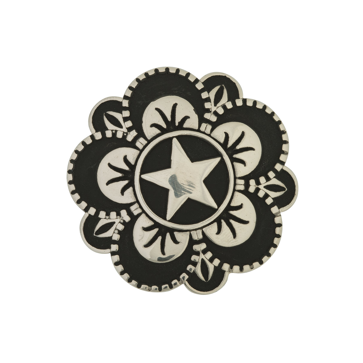 Jeremiah Watt Floral Star Concho, 1-1/2" with screw