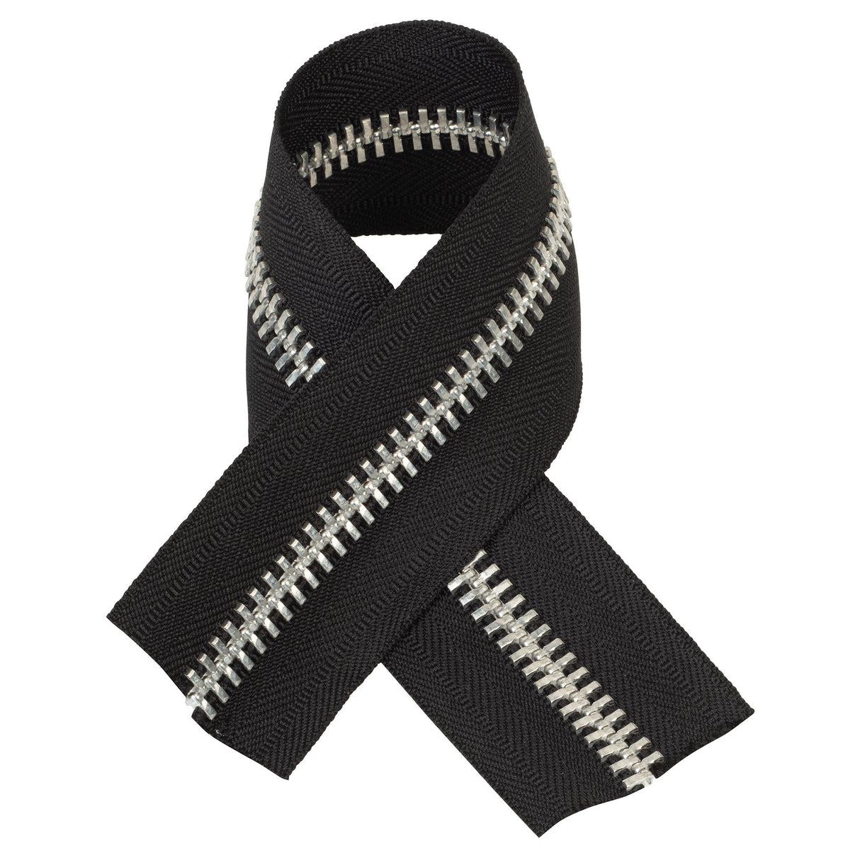 #10 Black, YKK Metal Chain Zipper Tape with Aluminum Teeth