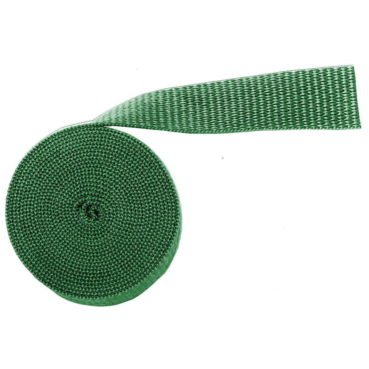 1" Green, Webbing Medium Weight, Polypropylene