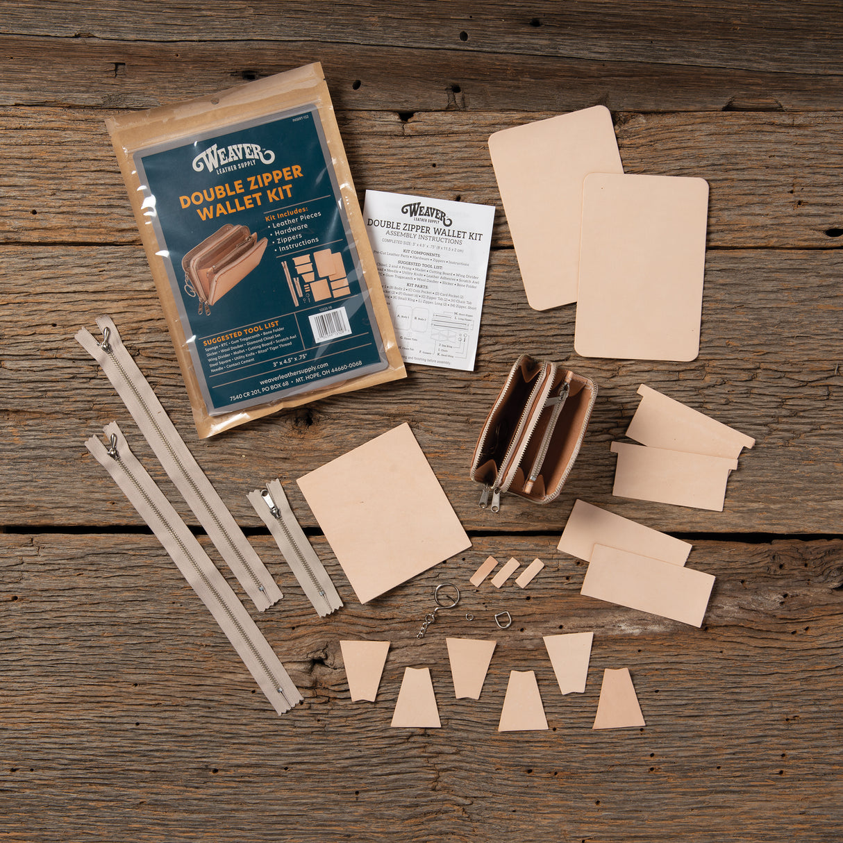 Double Zipper Wallet Leathercrafting Kit