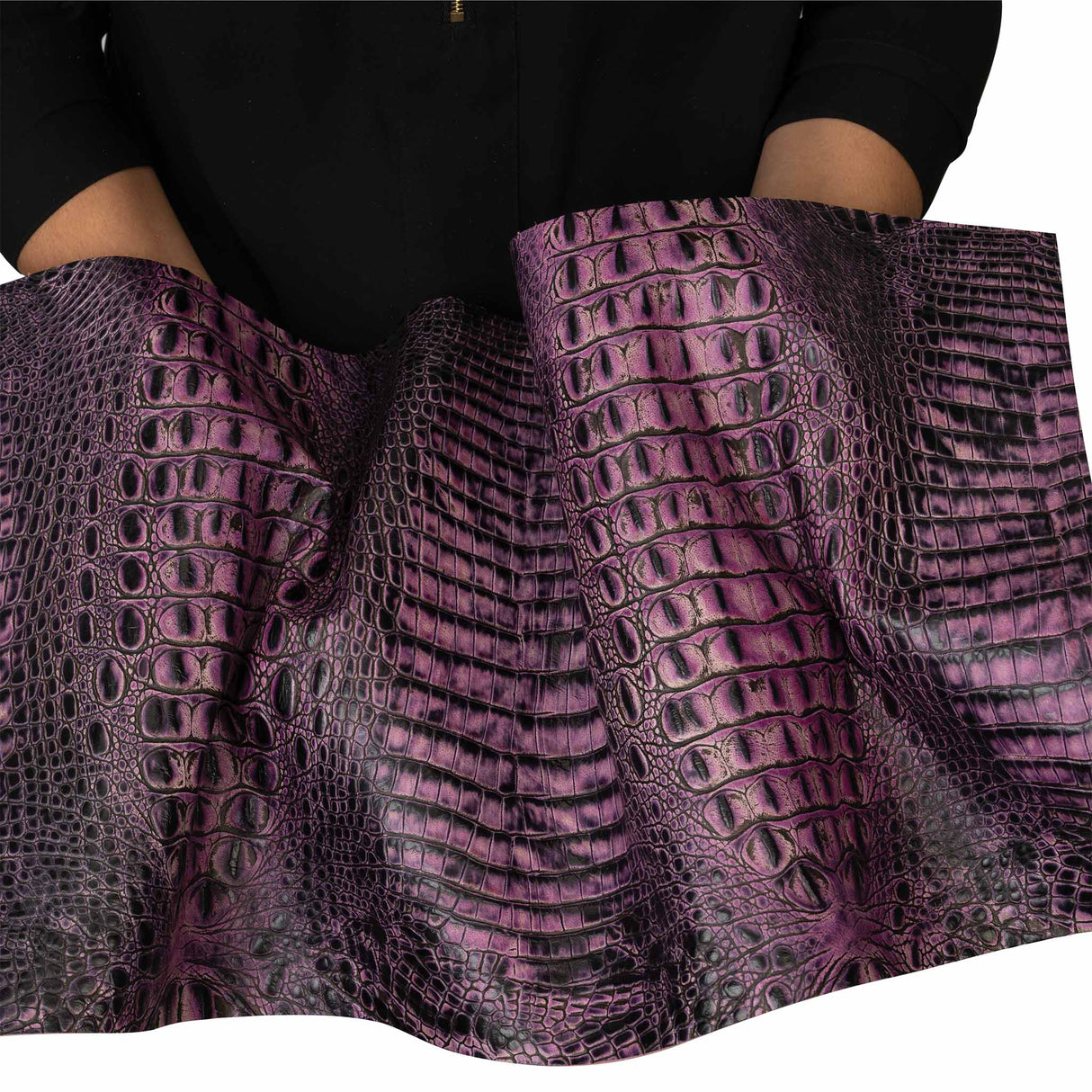 Embossed Leather, 2/3 oz., Purple Croc