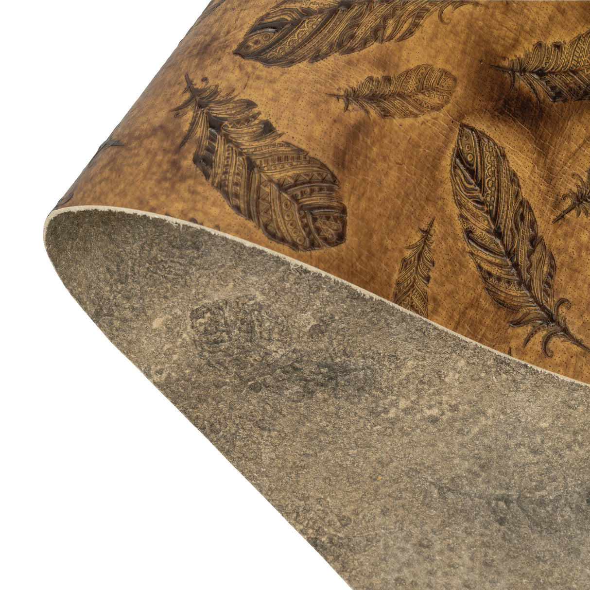 Embossed Leather, 2/3 oz., Mini Plumas Brown