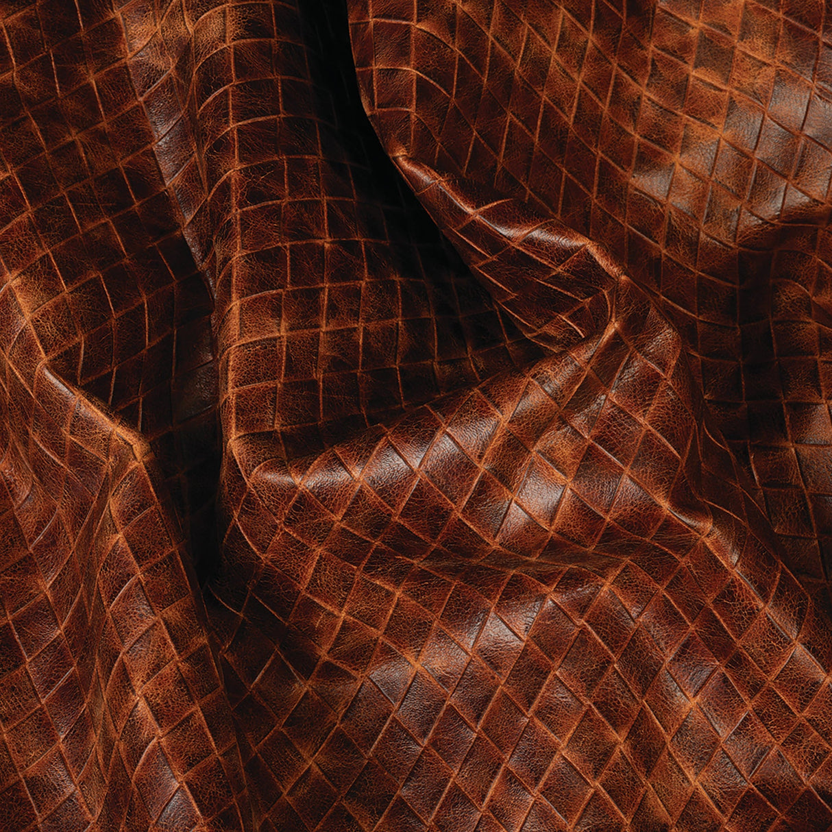 Sample, Embossed Leather, 2-3 oz., Woven Brown