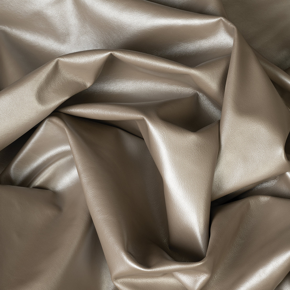 Modern Leather for Upholstery, Gray Shimmer, Scrunch