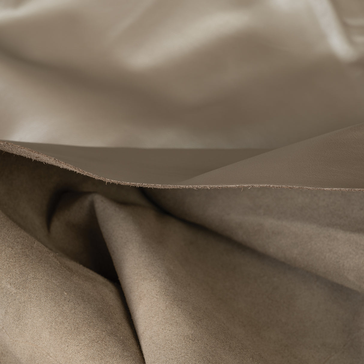 Modern Leather for Upholstery, Gray Shimmer, Back