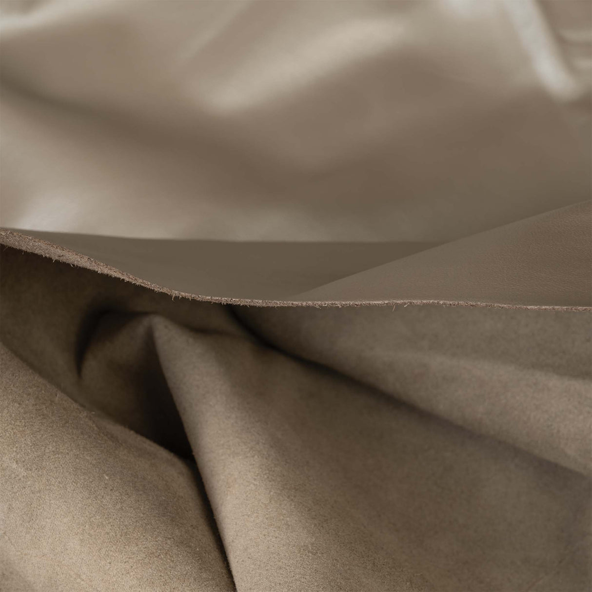 Modern Leather for Upholstery, Gray Shimmer, Back