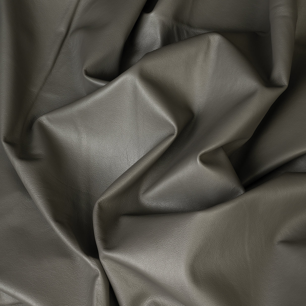 Modern Leather for Upholstery, Dark Ash, Scrunch