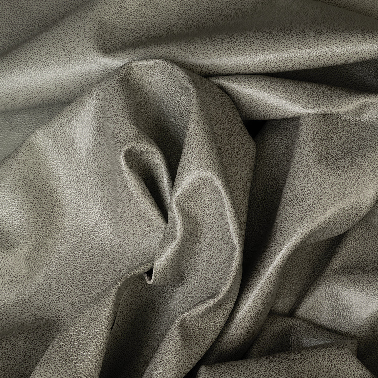 Modern Leather for Upholstery, Dark Gray, Scrunch