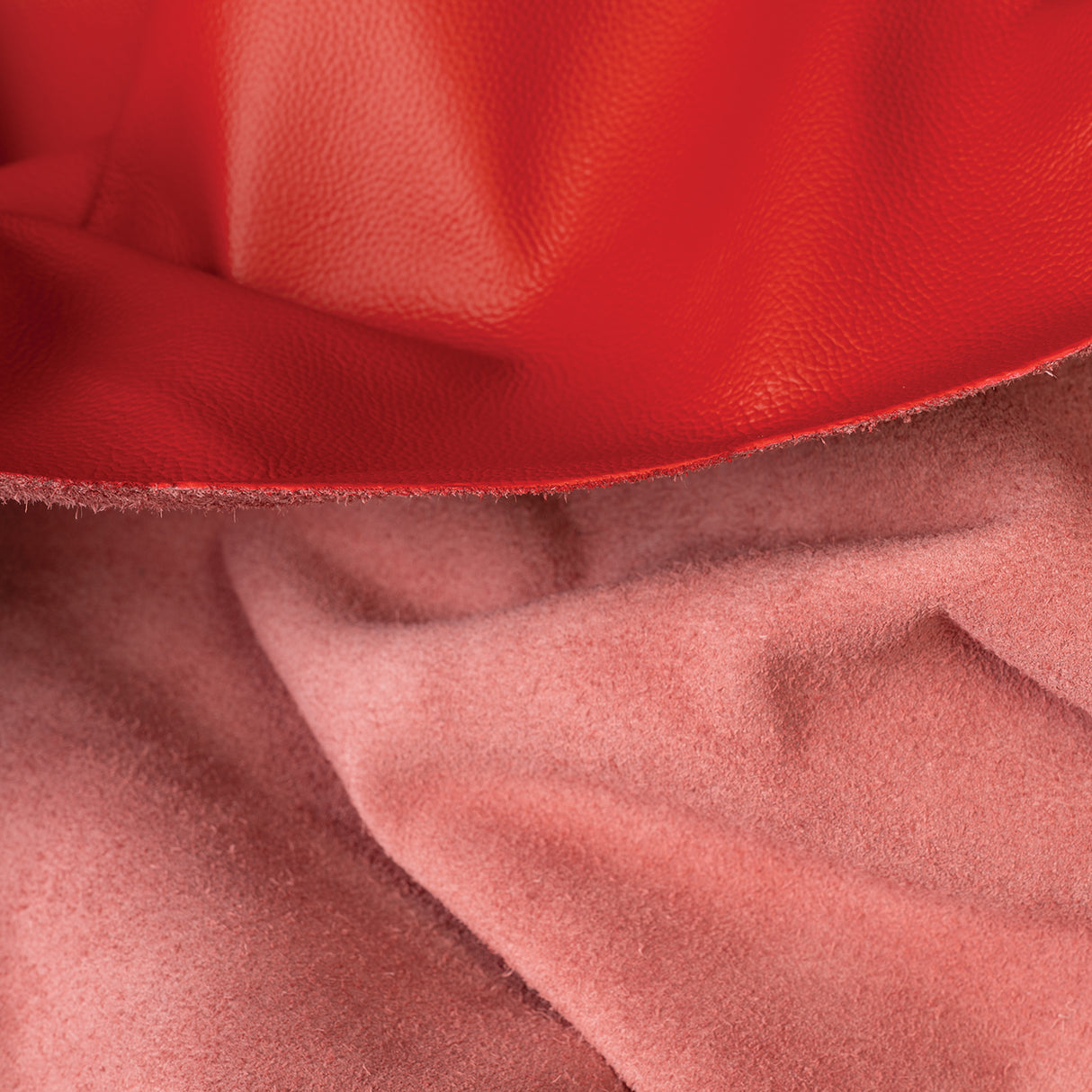 Buffalo Leather for Upholstery, Red, Back