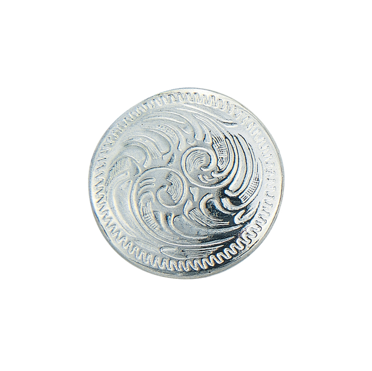 Concho with Chicago Screws, Nickel Plated/Zinc Die Cast, 1-1/8"