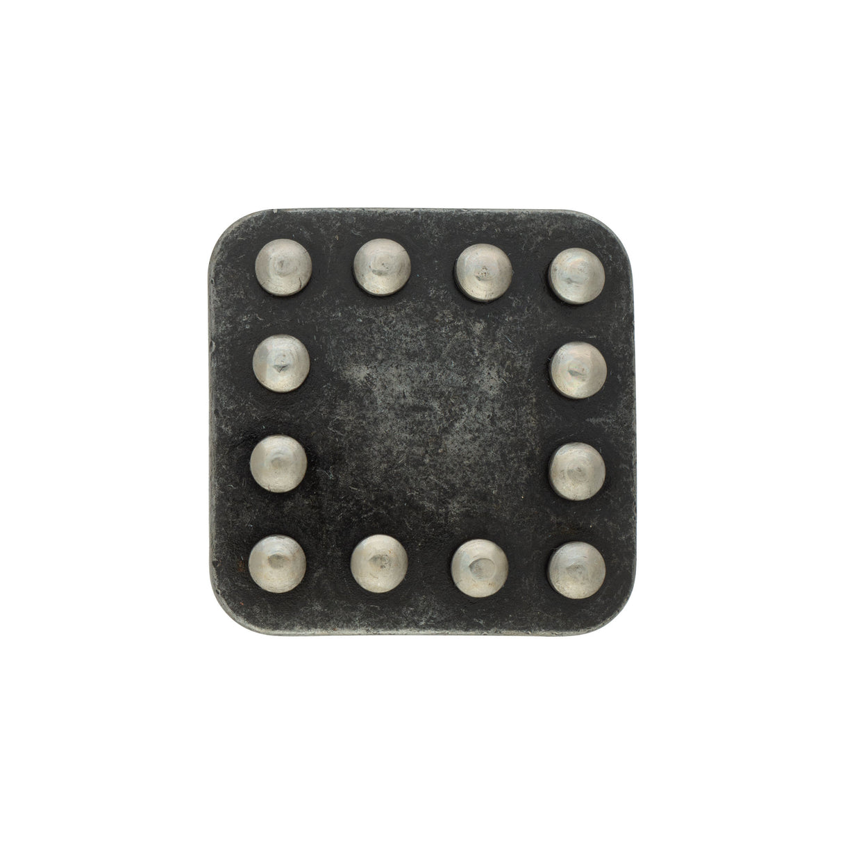 #1883 Square Concho Buffed Black Steel, 1-1/4"