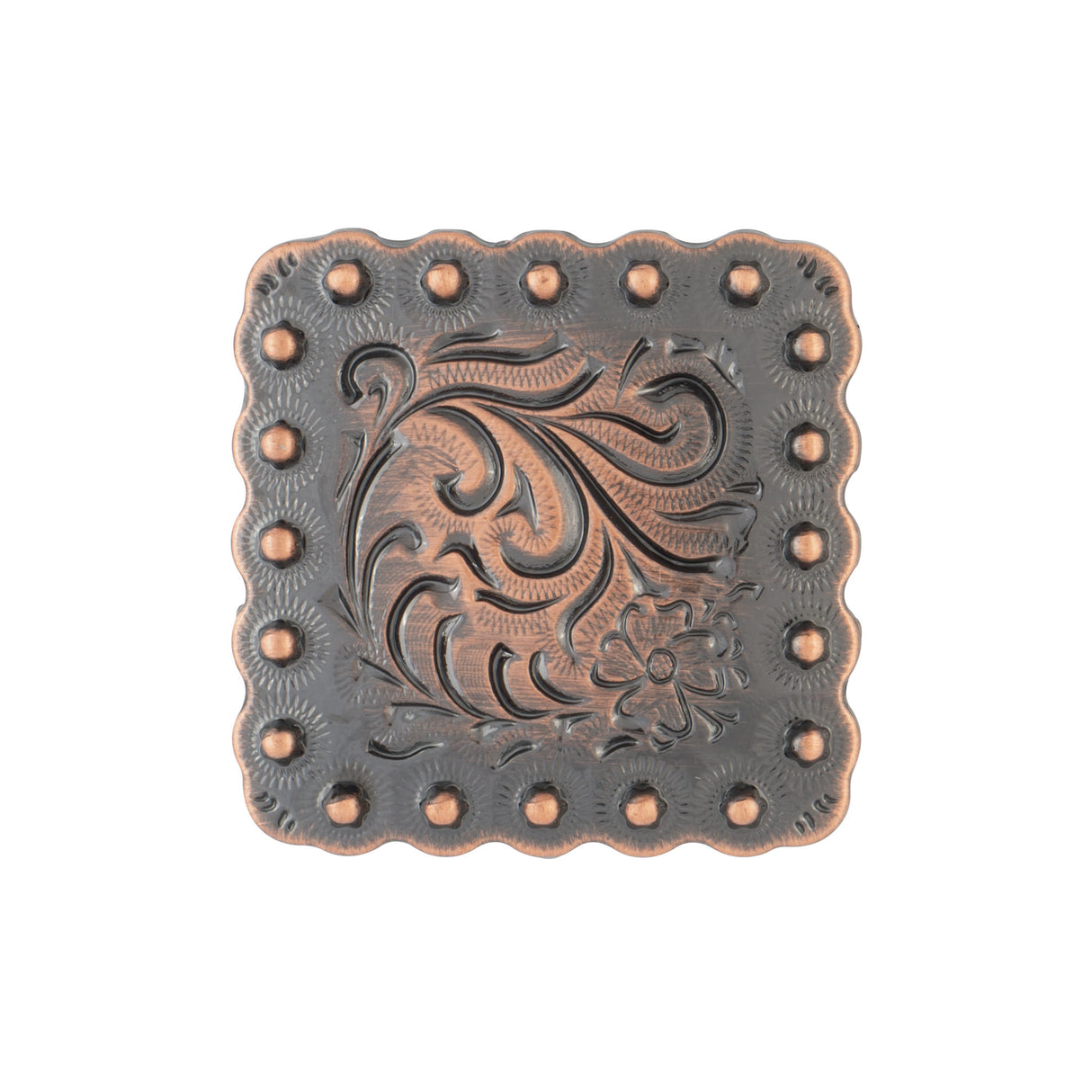 Square Floral Berry Concho