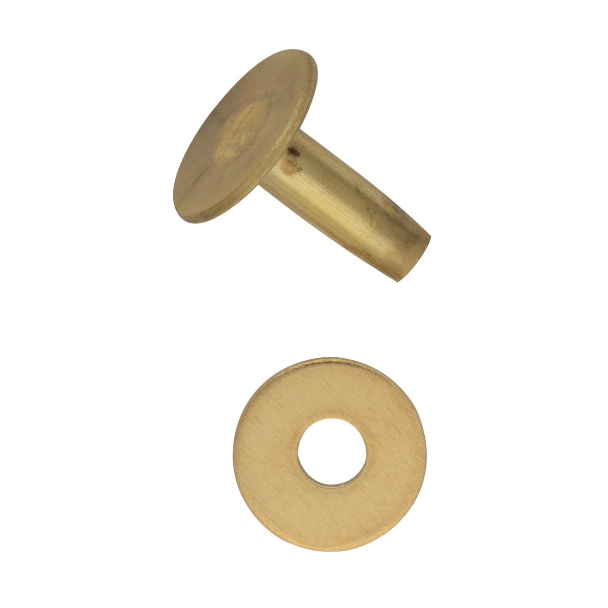 1333 #9 Solid Brass Flat Head Rivets with Burrs
