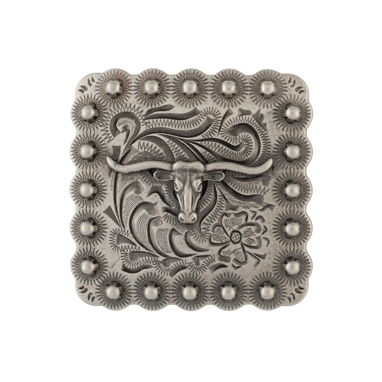 Square Longhorn Berry Concho