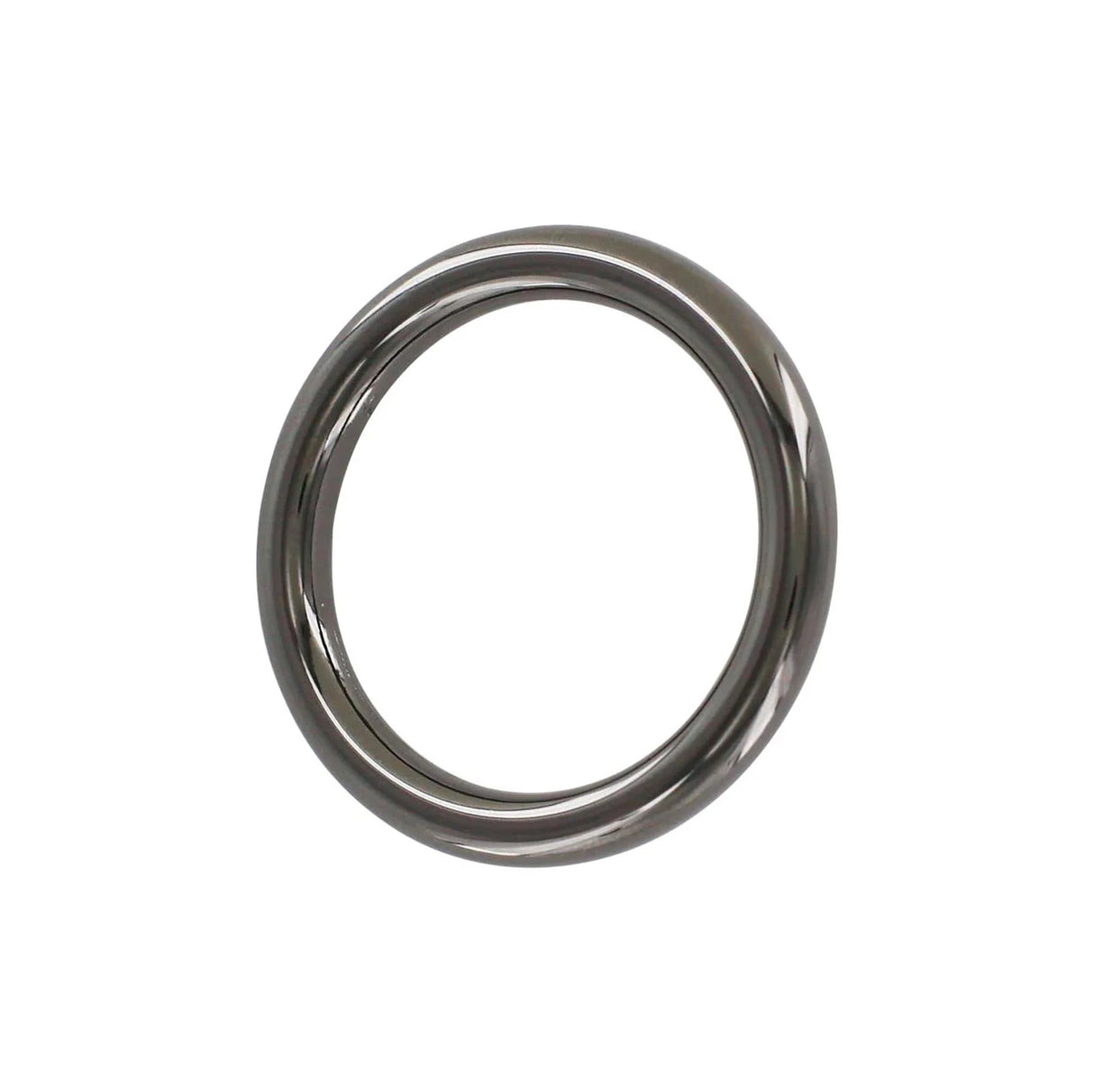 1 1/2" Shiny Gunmetal, Cast Round Ring, Zinc Alloy