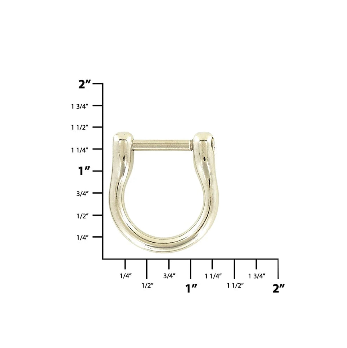 3/4" Nickel, Horseshoe Ring with Screw-In Pin, Zinc Alloy