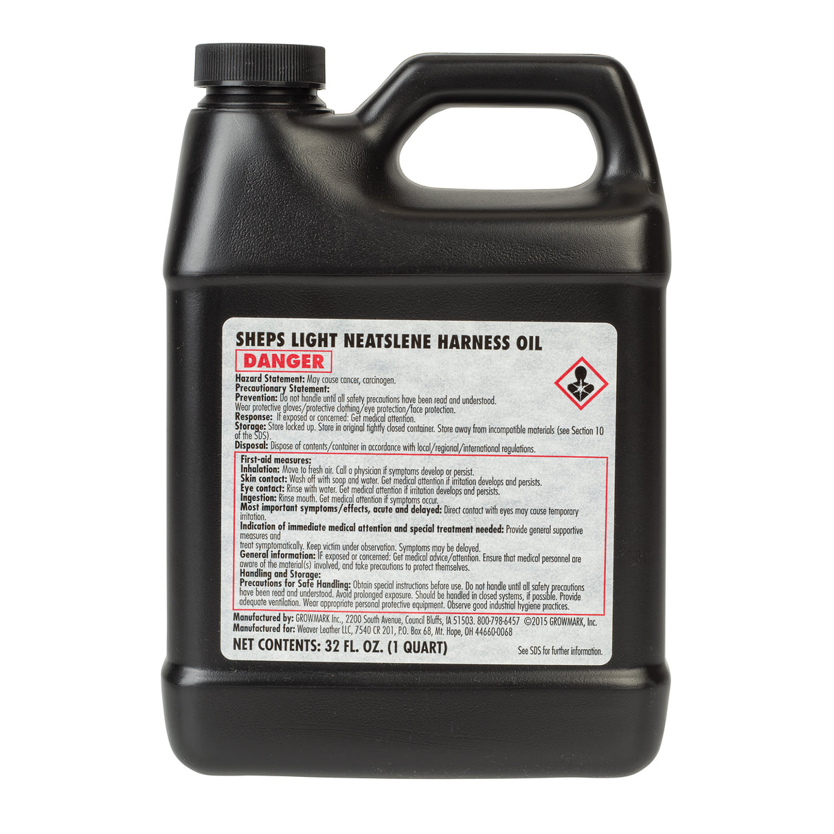 Sheps® Neatslene Harness Oil Light, Quart, Back