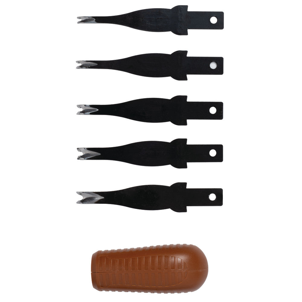 Quick Change Edge Beveler, Handle and 5 Blades (0-4)