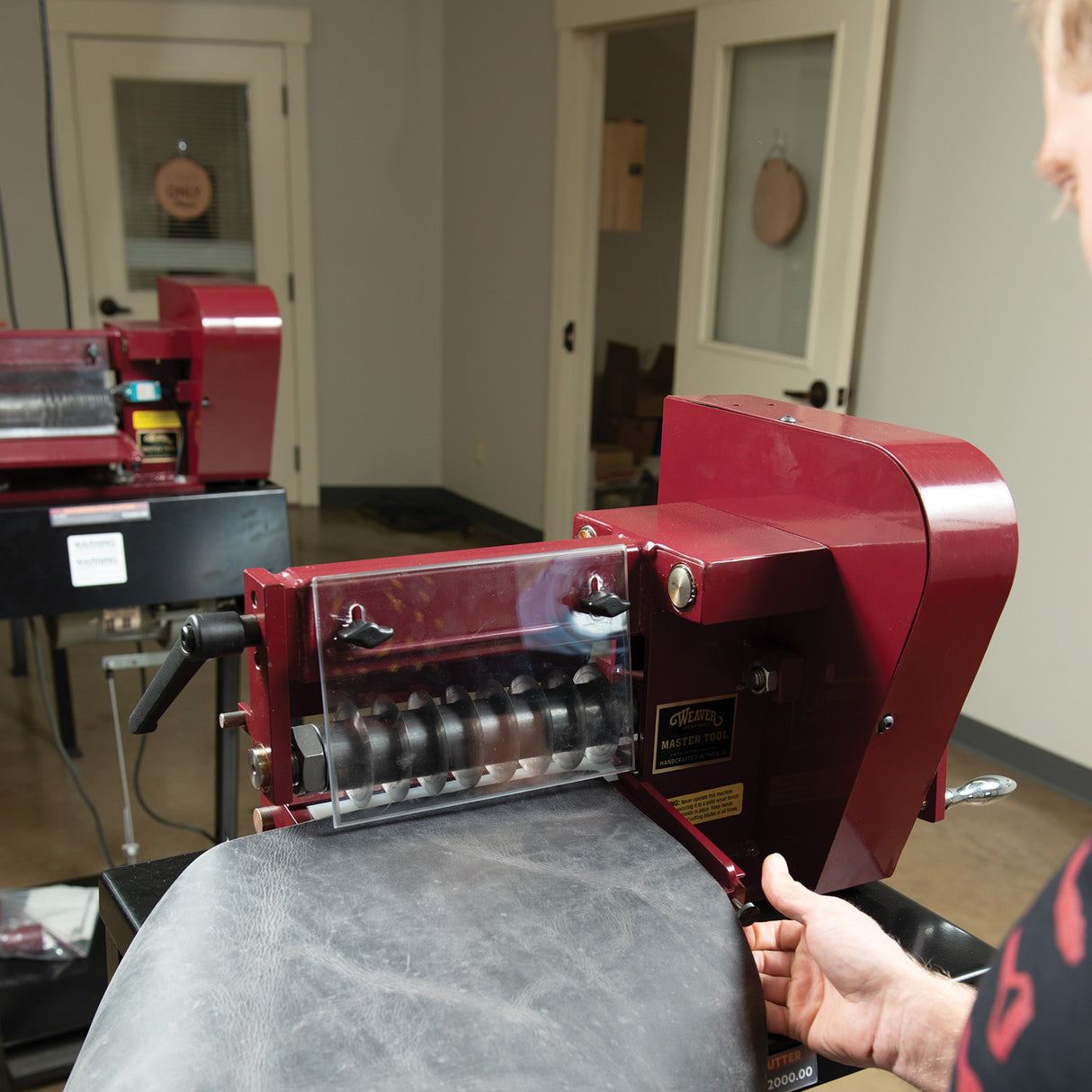 Master Tool Hand-Operated Strap Cutter, in use front