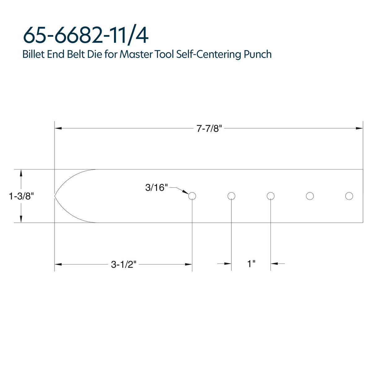 Billet End Belt Die for Master Tool Self-Centering Punch