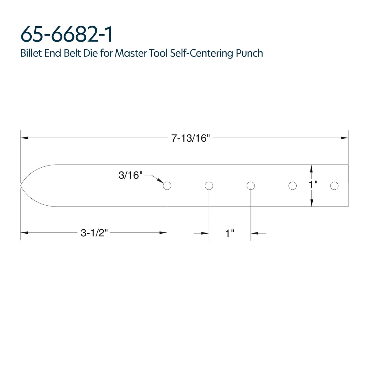 Billet End Belt Die for Master Tool Self-Centering Punch