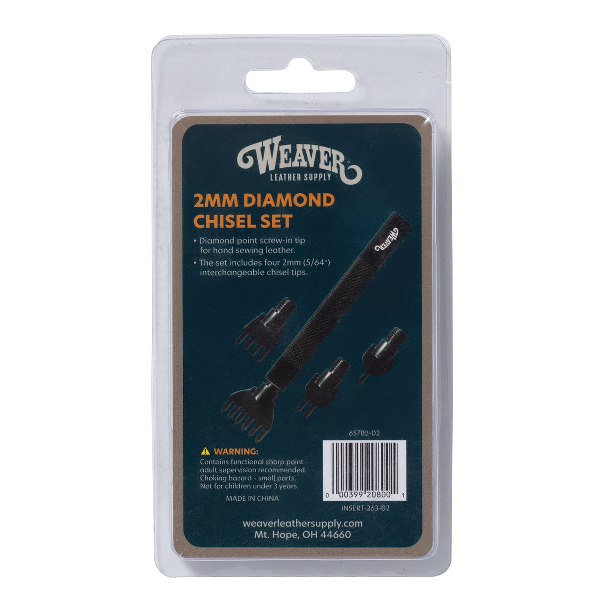 Interchangeable Diamond Chisel Set, 2mm, package front
