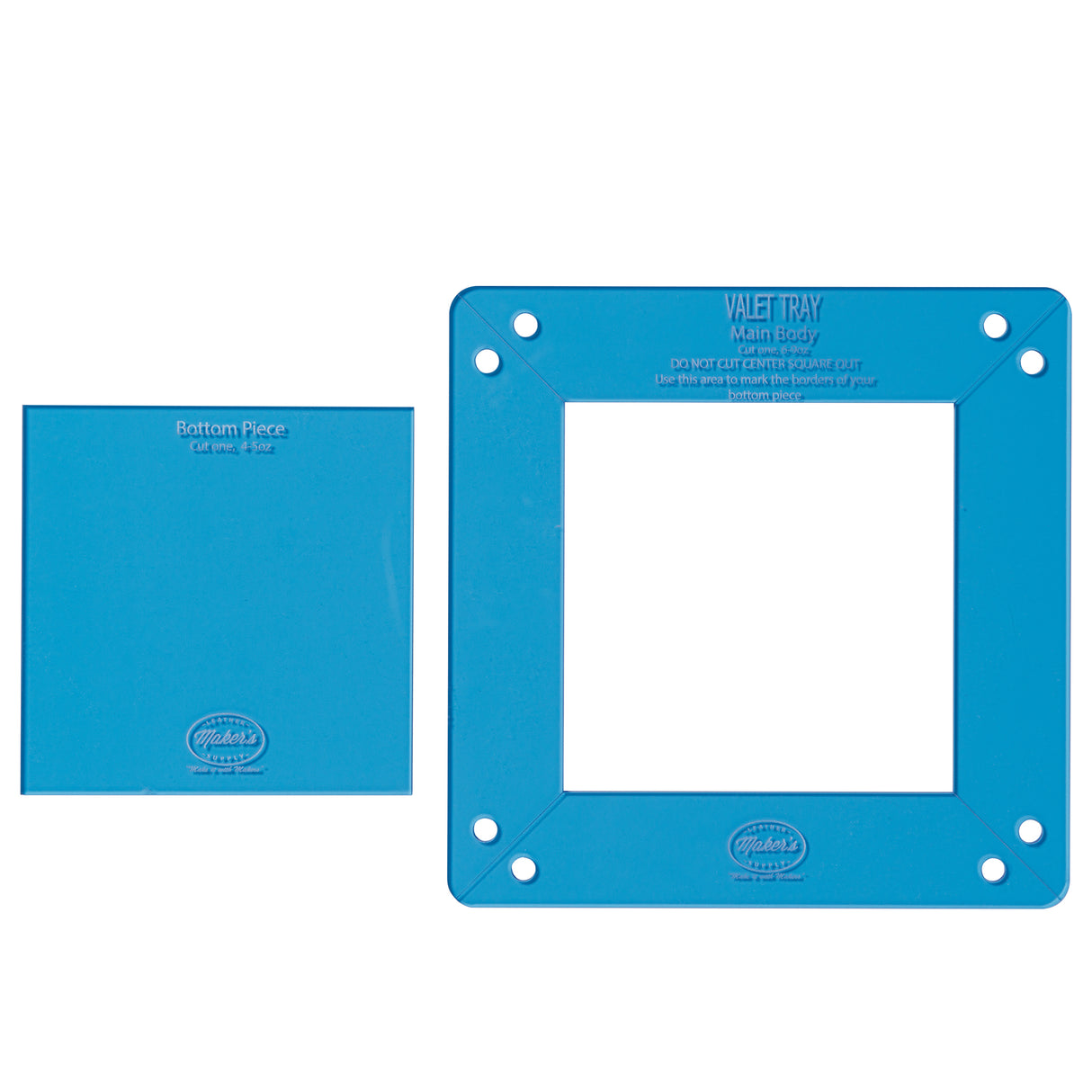 Valet Tray Template Set by Maker's Leather Supply, 7.75"