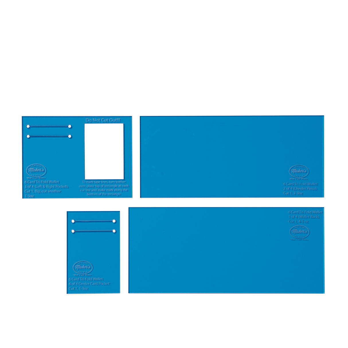 Tri-Fold Wallet Template Set by Maker's Leather Supply, 6-Slot