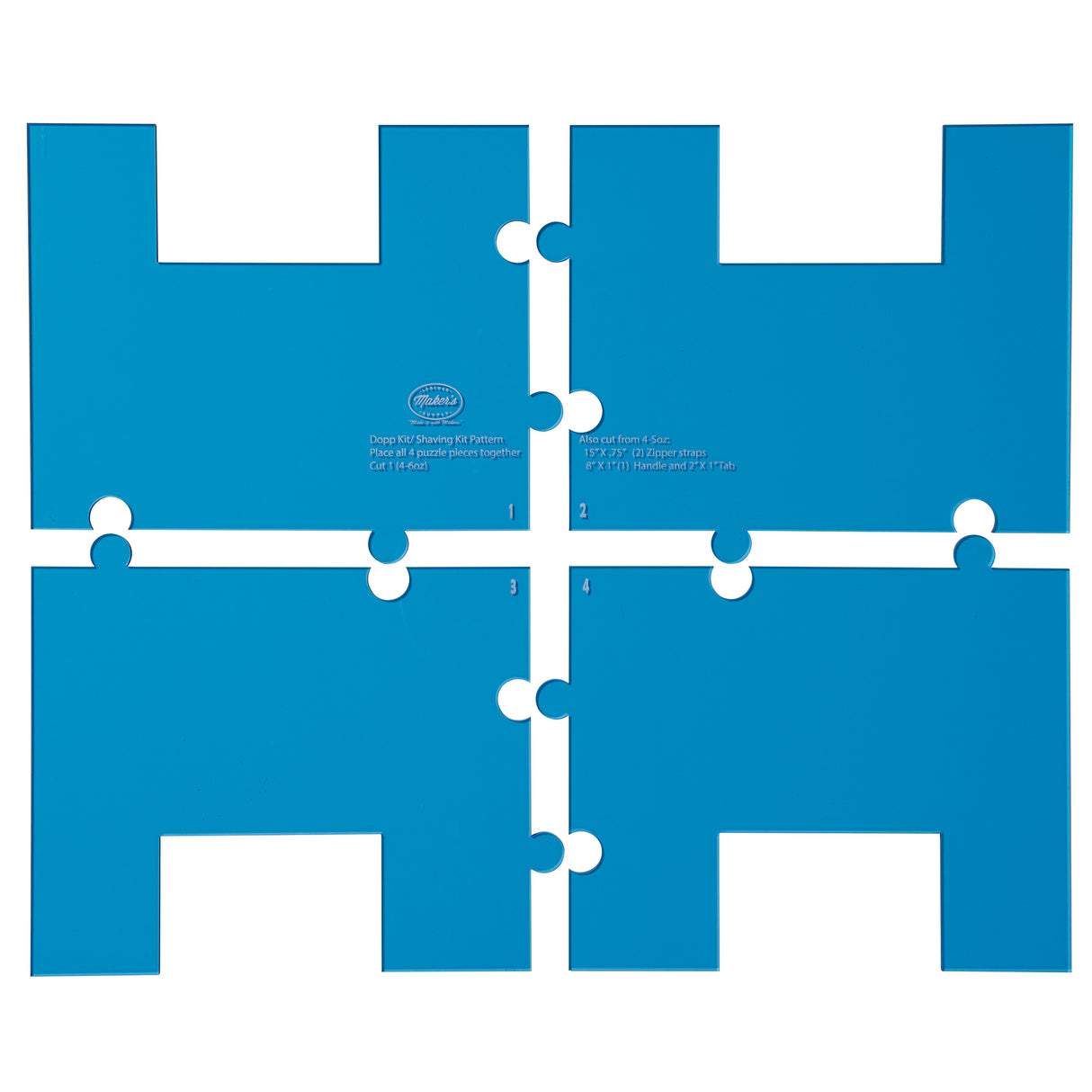 Dopp Kit/Shaving Kit Template Set by Maker's Leather Supply