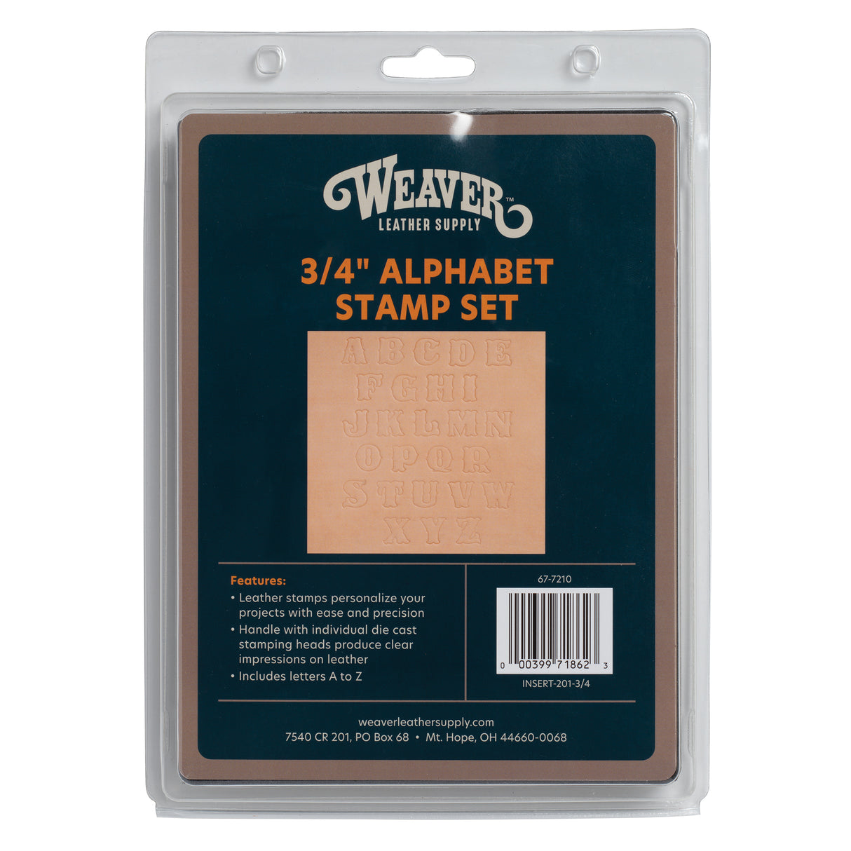 3/4" Alphabet Stamping Set