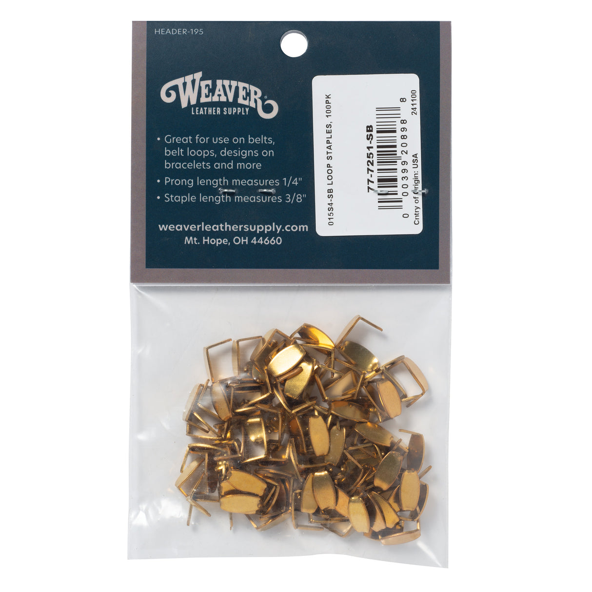 #15S4 Loop Staples, Pack of 100