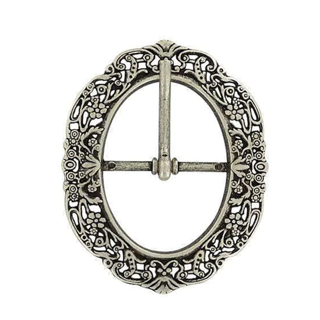 1 1/4" Antique Nickel, Artisan Center Bar Buckle, Zinc Alloy