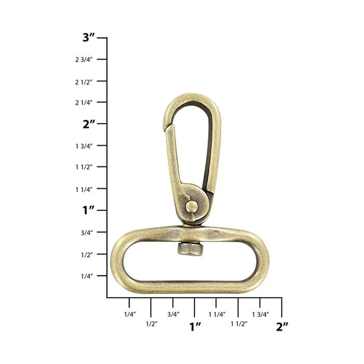 1 1/2" Antique Brass, 2 1/4" Lever Swivel Snap Hook, Zinc Alloy