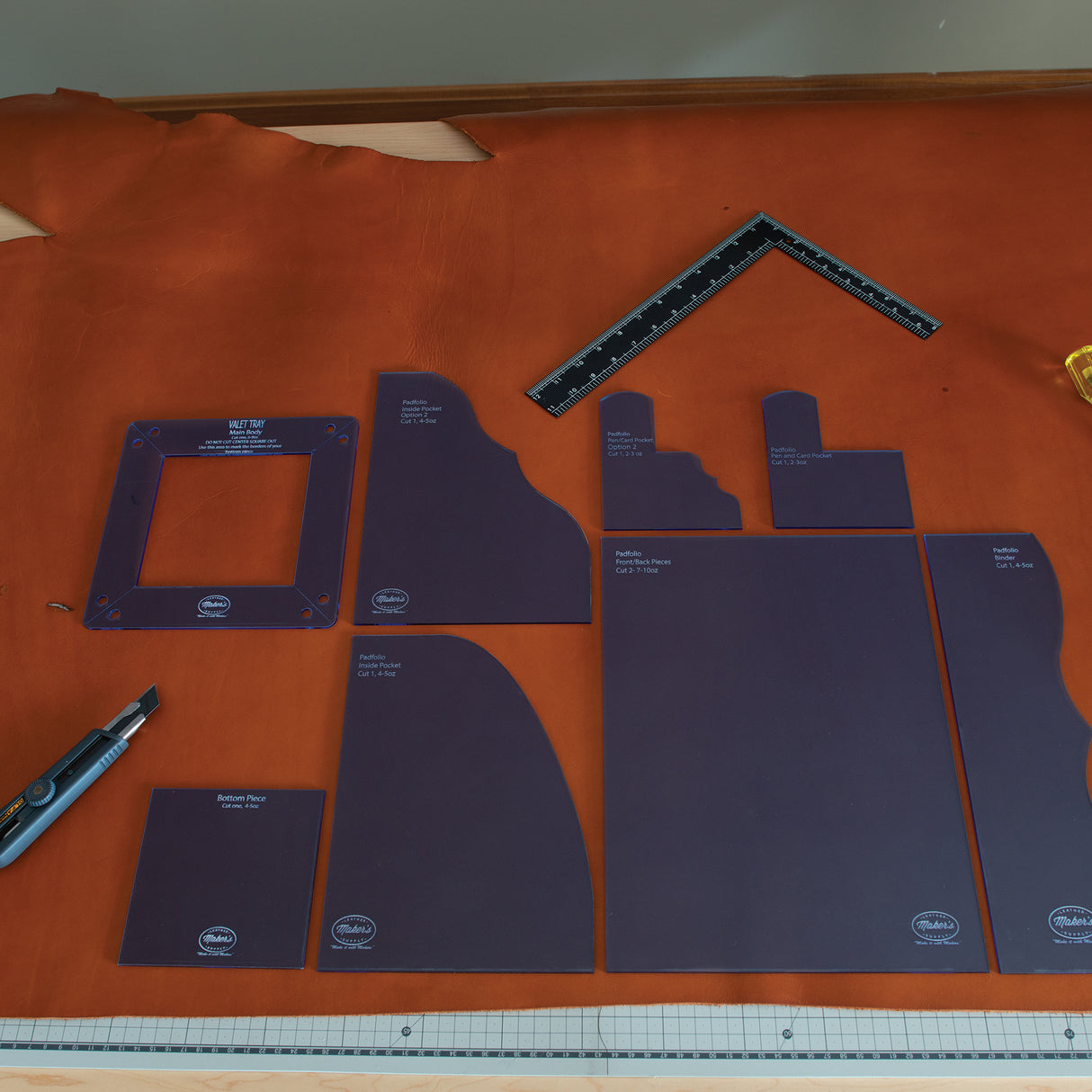 8.5" x 11" Padfolio Template Set by Maker's Leather Supply