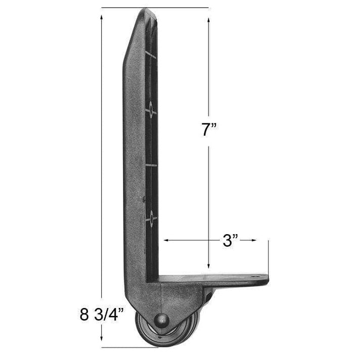8 3/4" Black, Ball Bearing Wheel w/ Bumper, Plastic