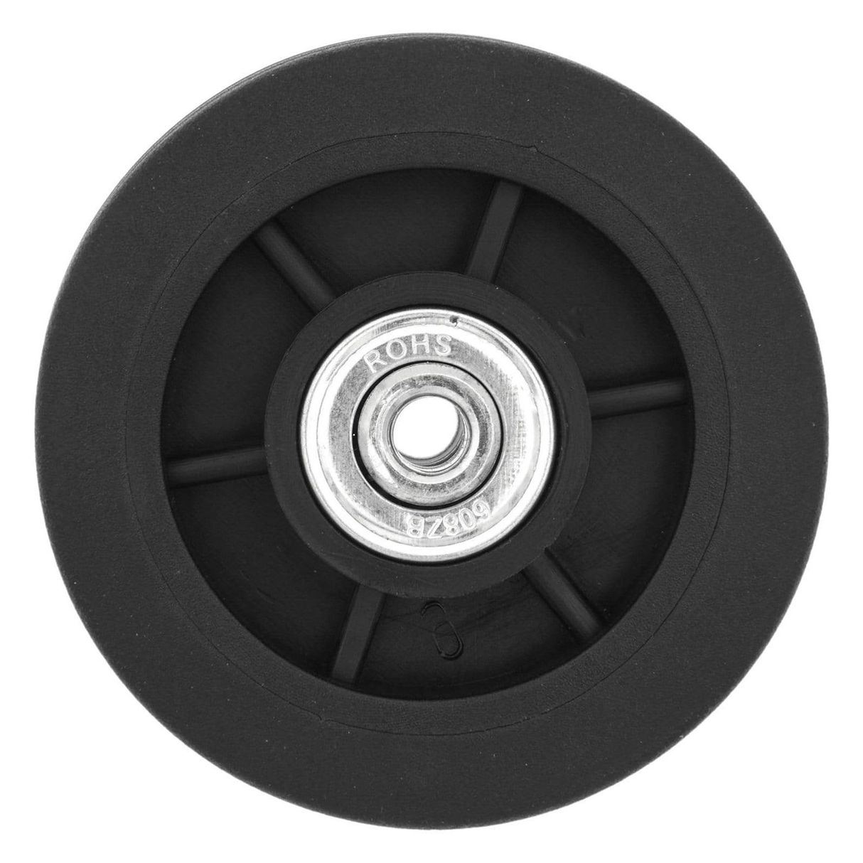 68mm Black, Wheel w/ Ball Bearing, Plastic