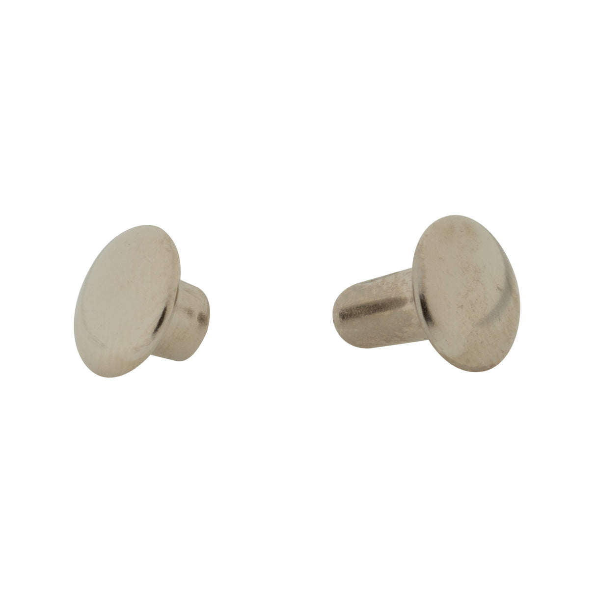 7mm Nickel, Double Cap Jiffy Rivets, Solid Brass-100ct