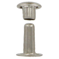 9mm Nickel Plated, Single Cap Jiffy Rivets, Solid Brass-100ct