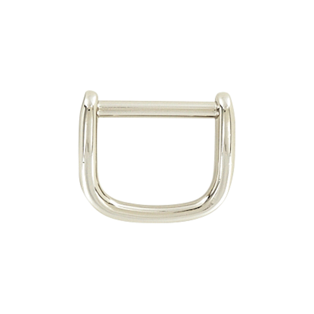5/8" Shiny Nickel, Solid D Ring, Zinc Alloy-PK5