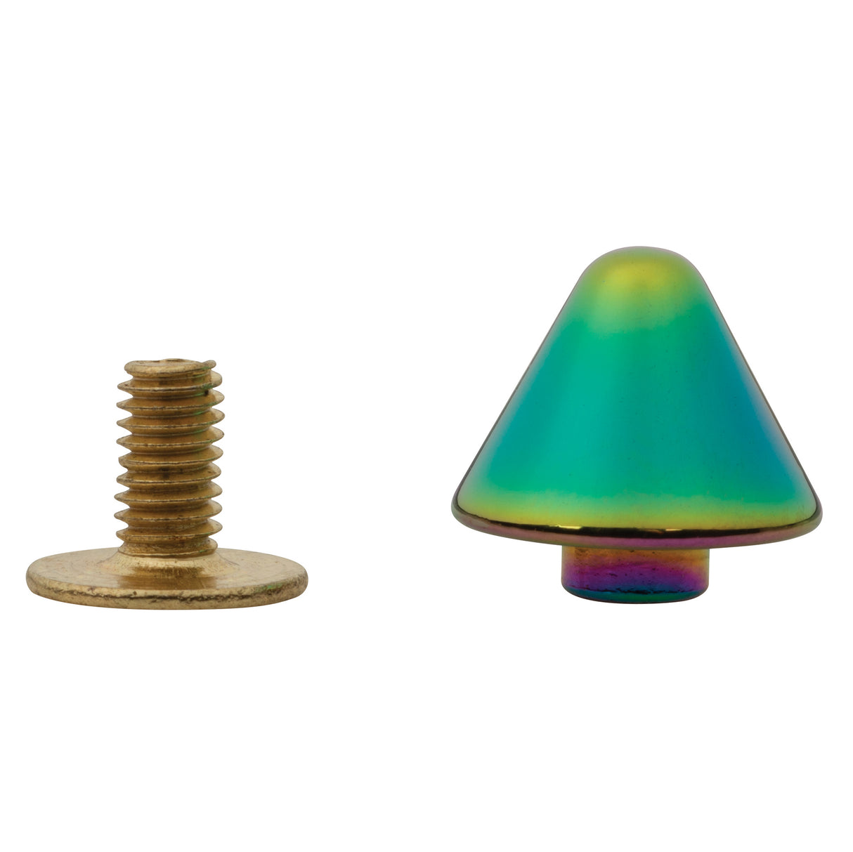 10mm Rainbow, Spike Stud with Screw, Zinc Alloy - PK10