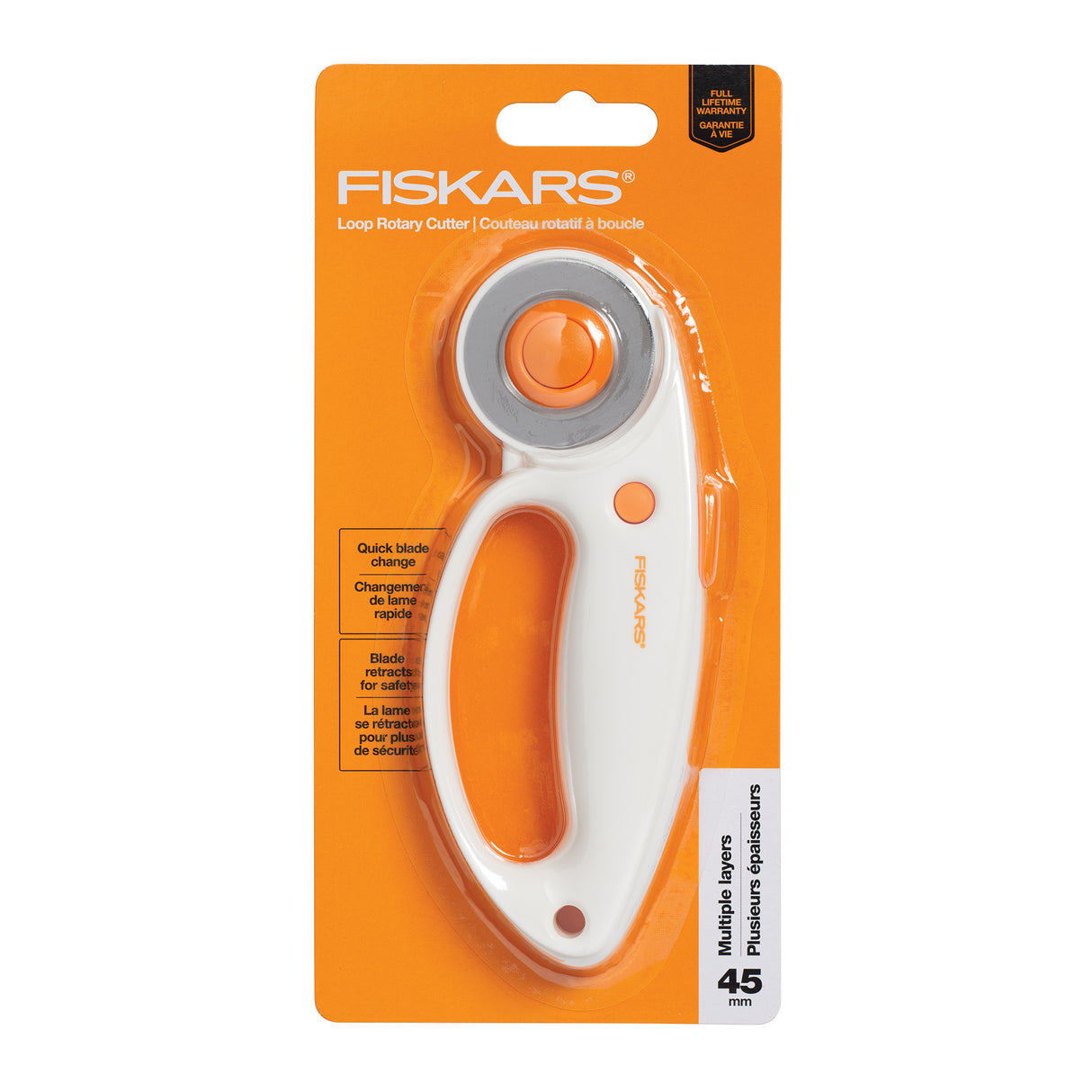 45mm Light Grey, Fiskars Comfort Loop Rotary Cutter, Plastic