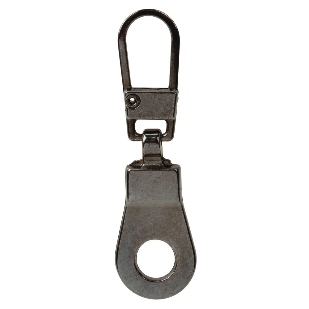 1 5/8" Shiny Gunmetal, Zipper Pull Replacement, Steel