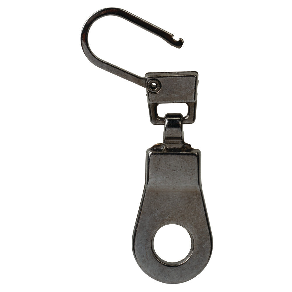 1 5/8" Shiny Gunmetal, Zipper Pull Replacement, Steel