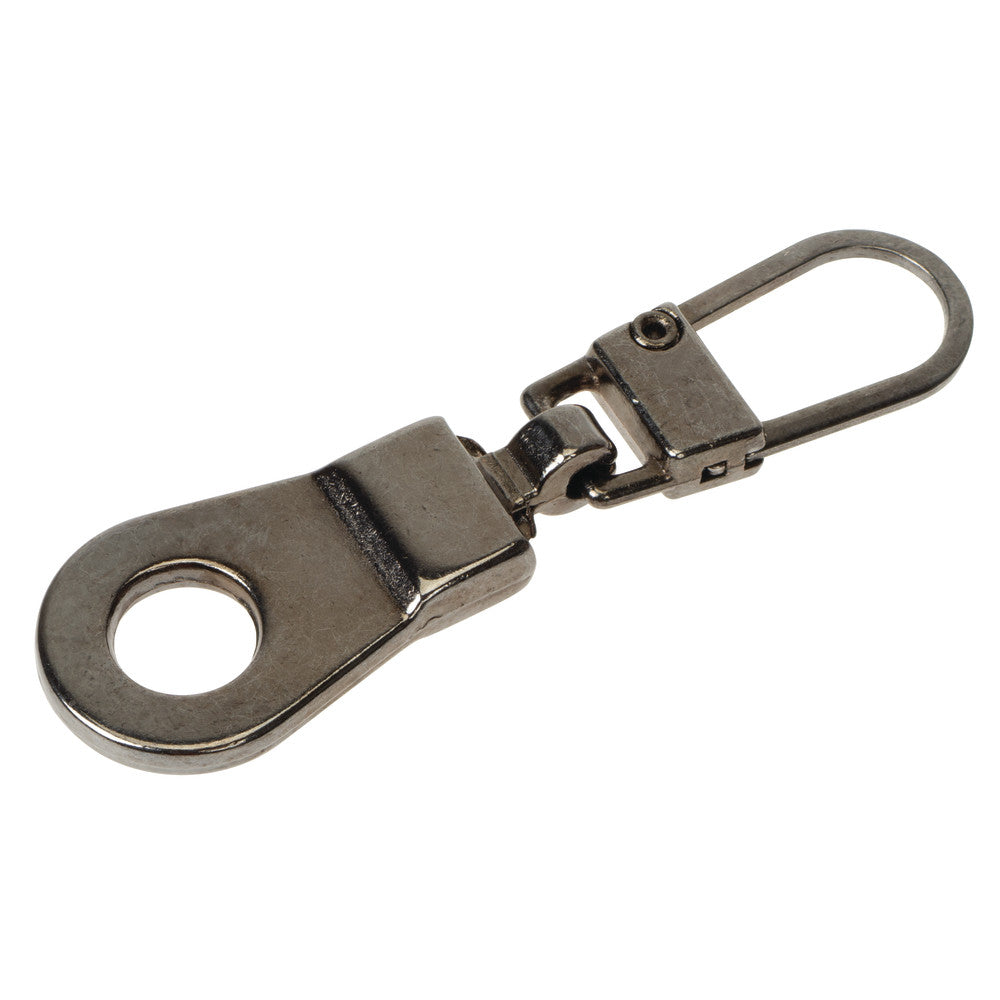 1 5/8" Shiny Gunmetal, Zipper Pull Replacement, Steel