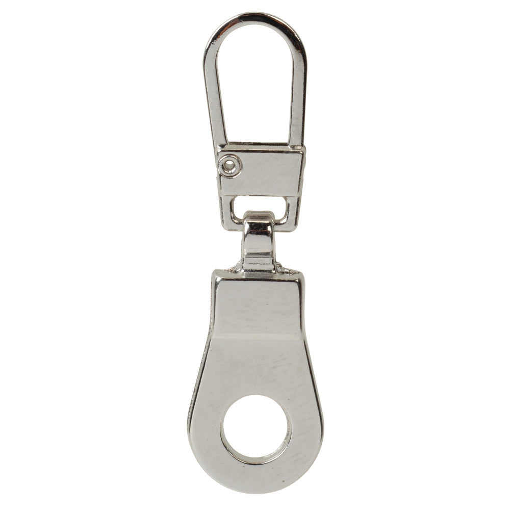 1 5/8" Shiny Nickel, Zipper Pull Replacement, Steel, #ZP-35-NIC