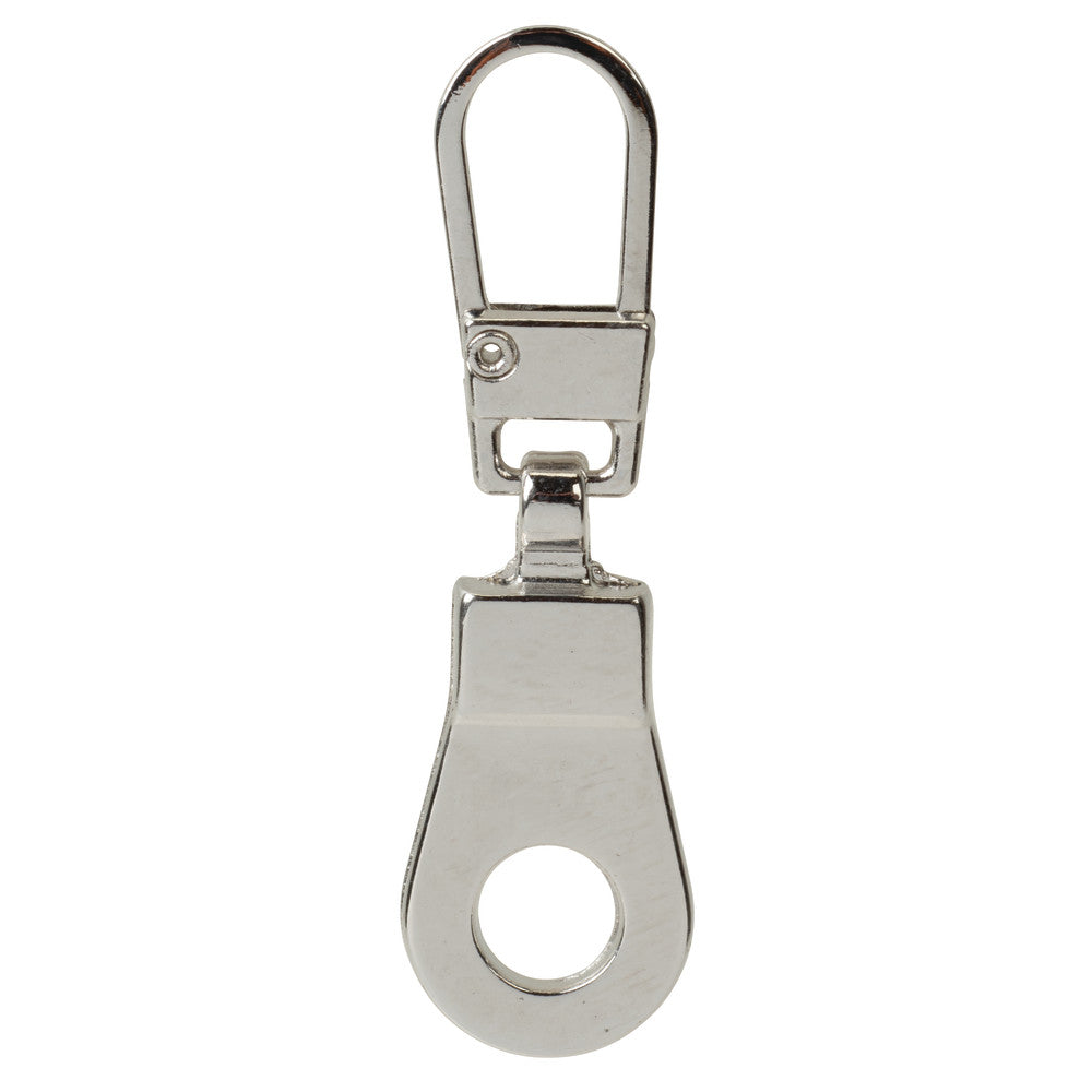 1 5/8" Shiny Nickel, Zipper Pull Replacement, Steel