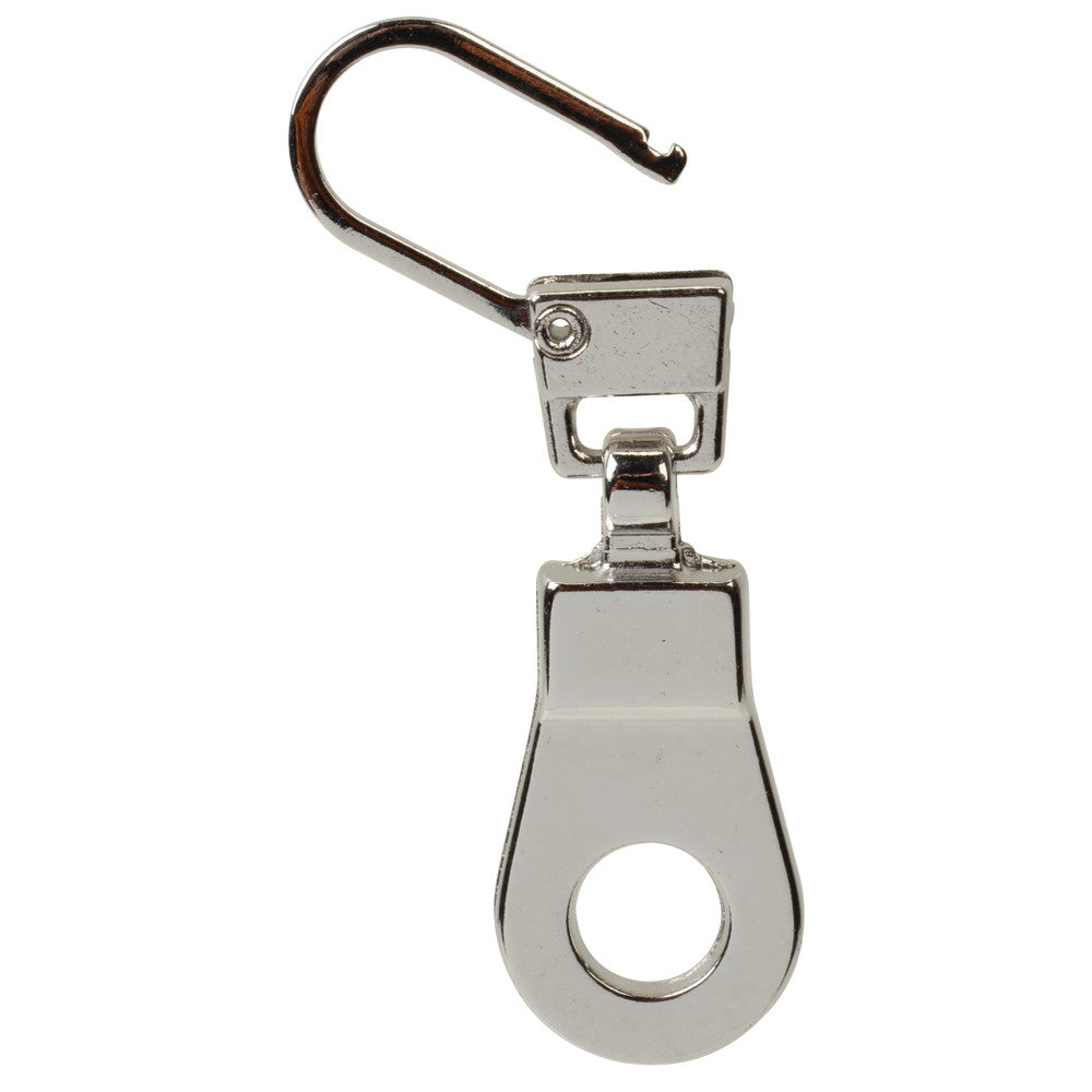 1 5/8" Shiny Nickel, Zipper Pull Replacement, Steel