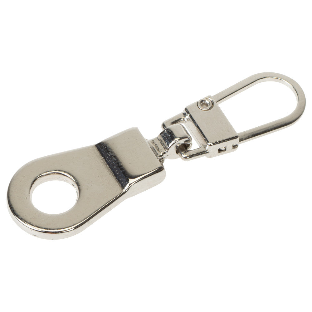 1 5/8" Shiny Nickel, Zipper Pull Replacement, Steel